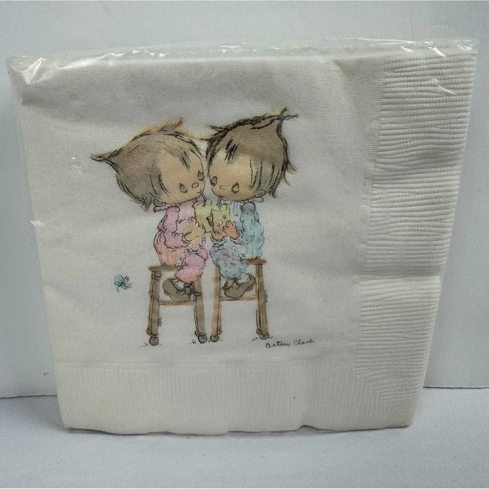 Vintage Hallmark Betsey Clark Paper Beverage Napkins (20) NOS 10x10